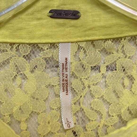 Free People Lace Combo Button Down Top - Picture 6 of 11